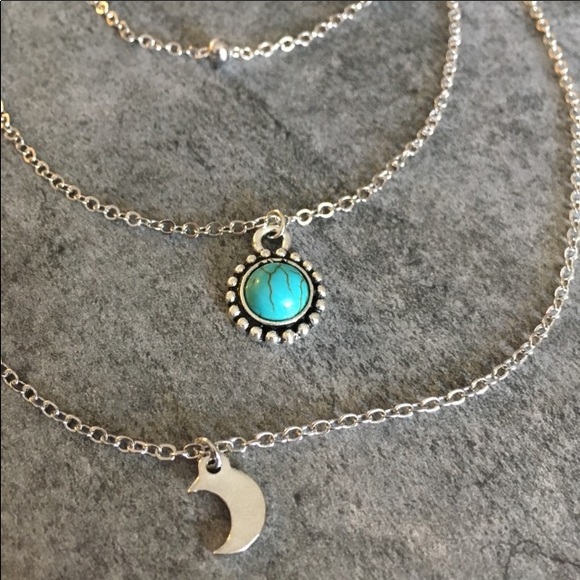 3 Layer Boho Chic Silver Toned Necklace - Picture 2 of 8